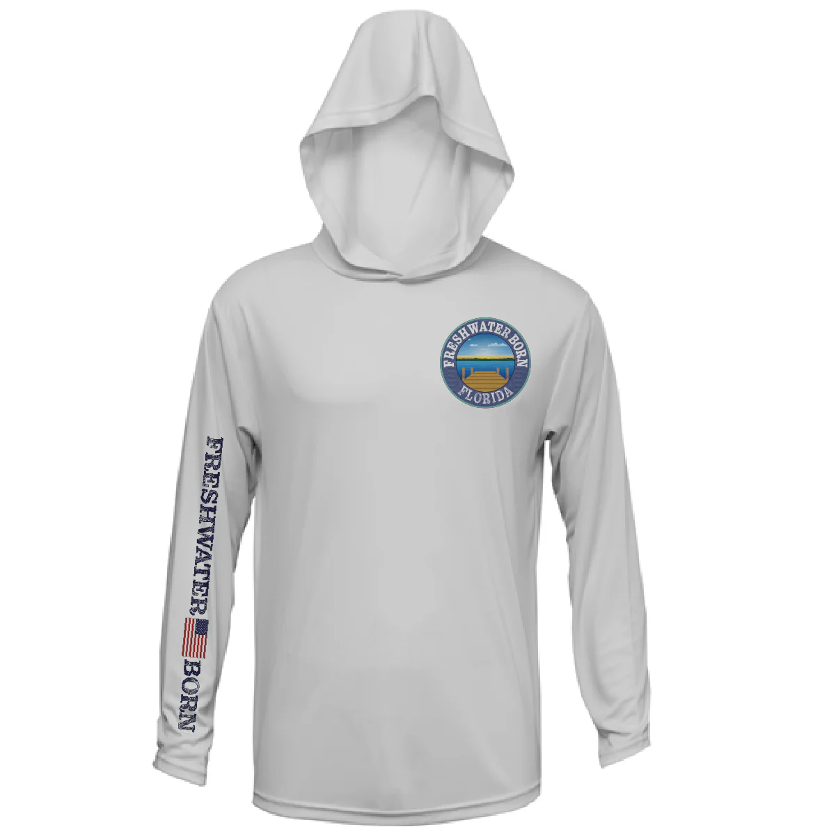 Florida Freshwater Born "All For Rum and Rum For All" Men's Long Sleeve UPF 50+ Dry-Fit Hoodie - Image 4