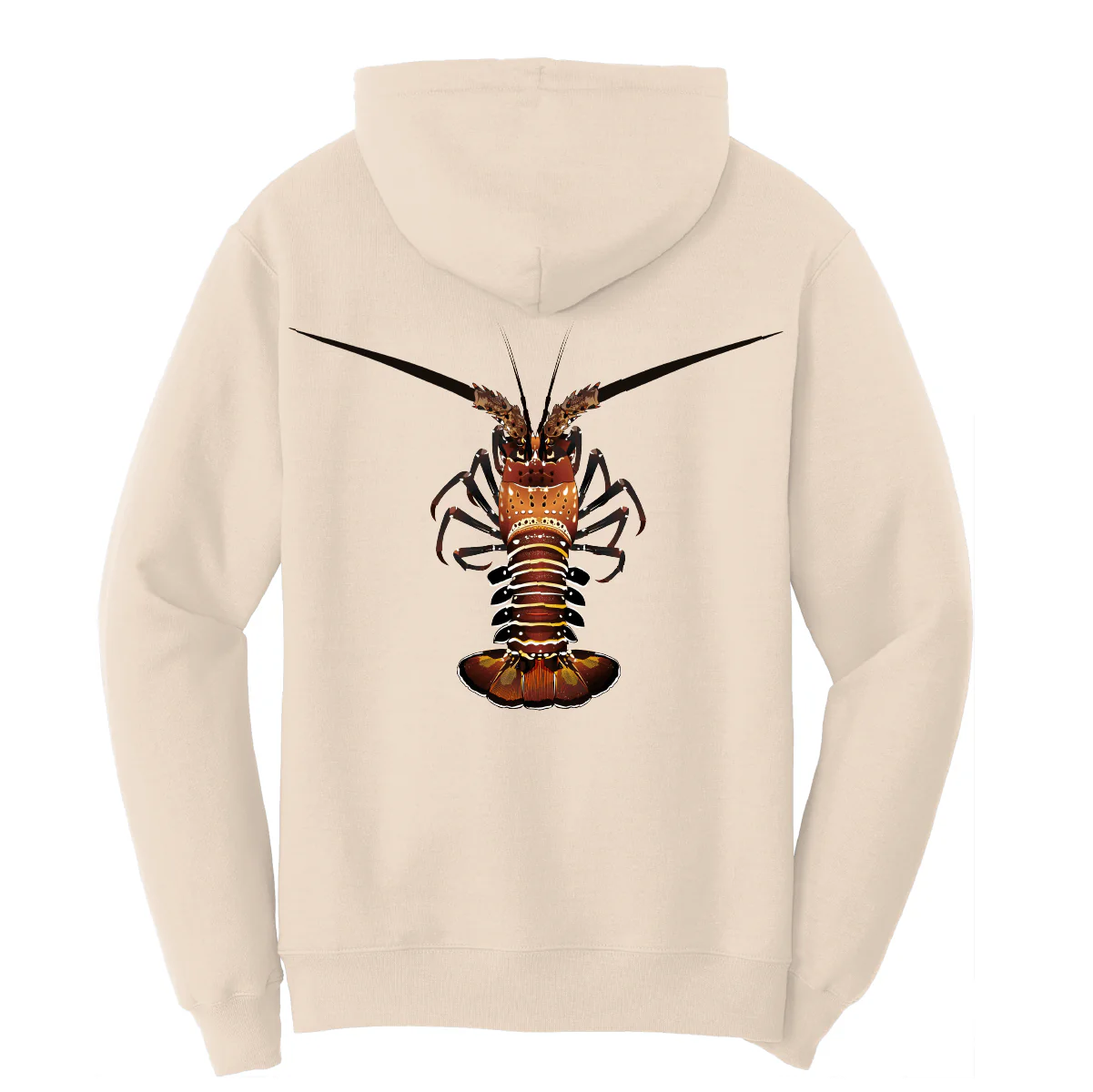 Florida Keys Realistic Lobster Cotton Hoodie - Image 5