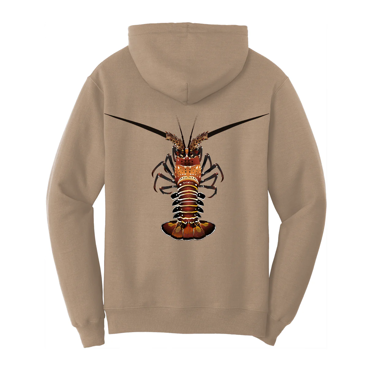 Florida Keys Realistic Lobster Cotton Hoodie - Image 7