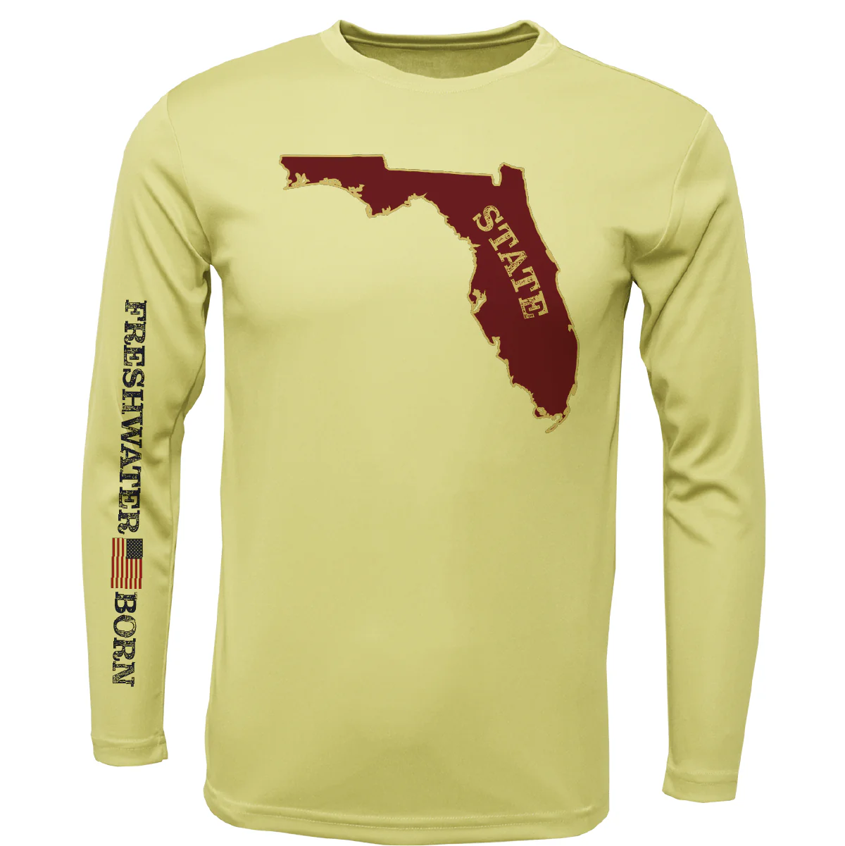 Garnet and Gold Freshwater Born Men's Long Sleeve UPF 50+ Dry-Fit Shirt - Image 3