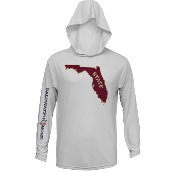 Garnet and Gold Long Sleeve UPF 50+ Dry-Fit Hoodie - Image 3