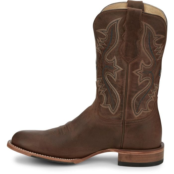 Justin Men's Wells Rich Mahogany Brown Round Toe Western Boots GR8017 - Image 3