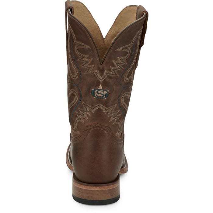 Justin Men's Wells Rich Mahogany Brown Round Toe Western Boots GR8017 - Image 6