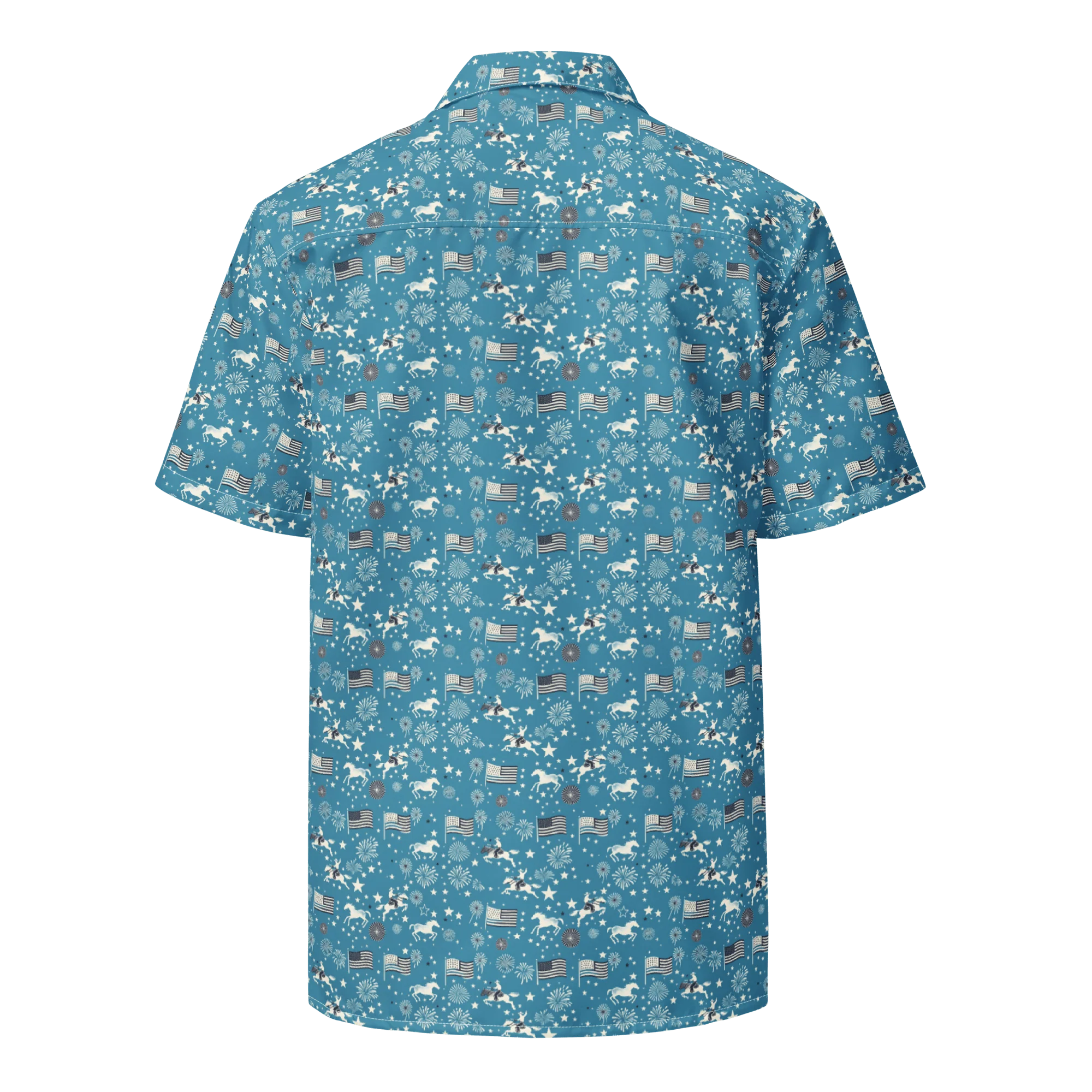 Independence Blues: Fourth of July Cowboy Button-Up Shirt - Image 2