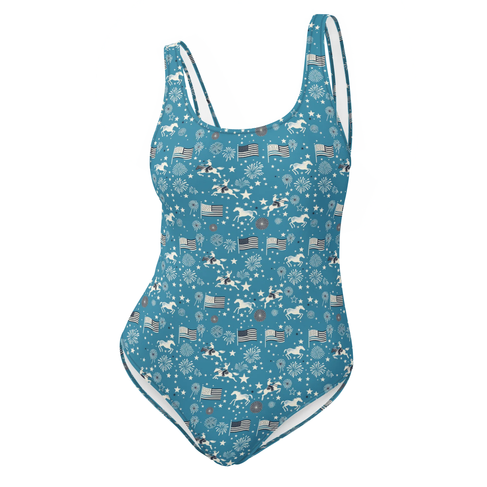 Independence Blues: Fourth of July Cowboy One-Piece Swimsuit