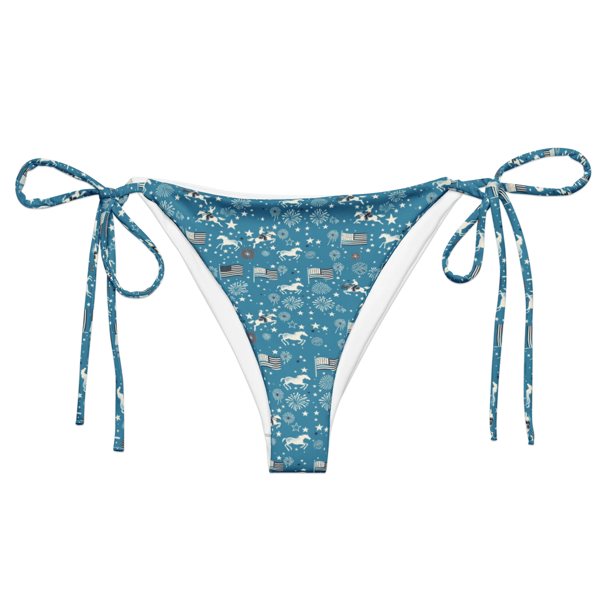 Independence Blues: Fourth of July Cowboy String Bikini Bottom