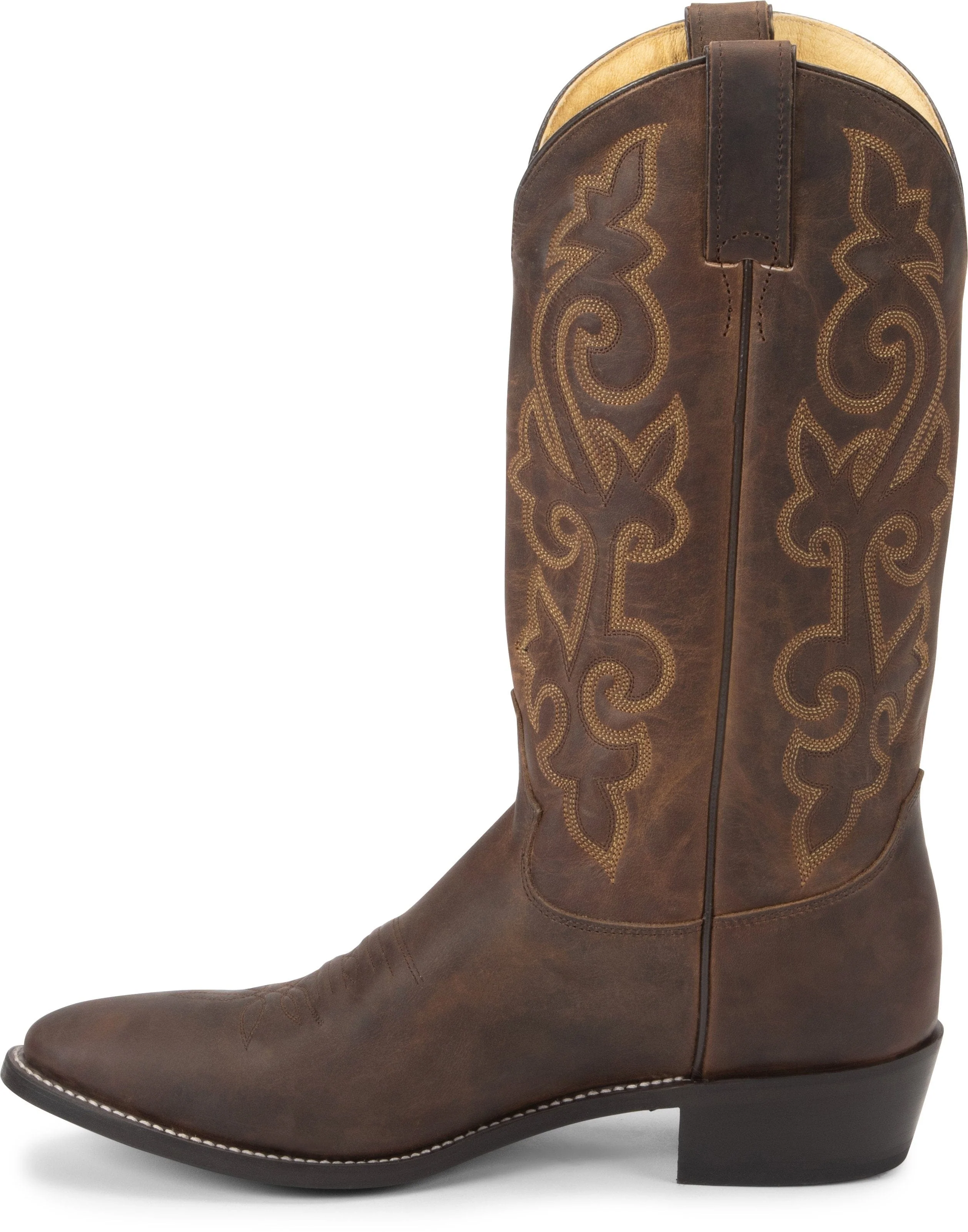 Justin Men's Buck Brown Round Toe Western Boots 2253 - Image 7