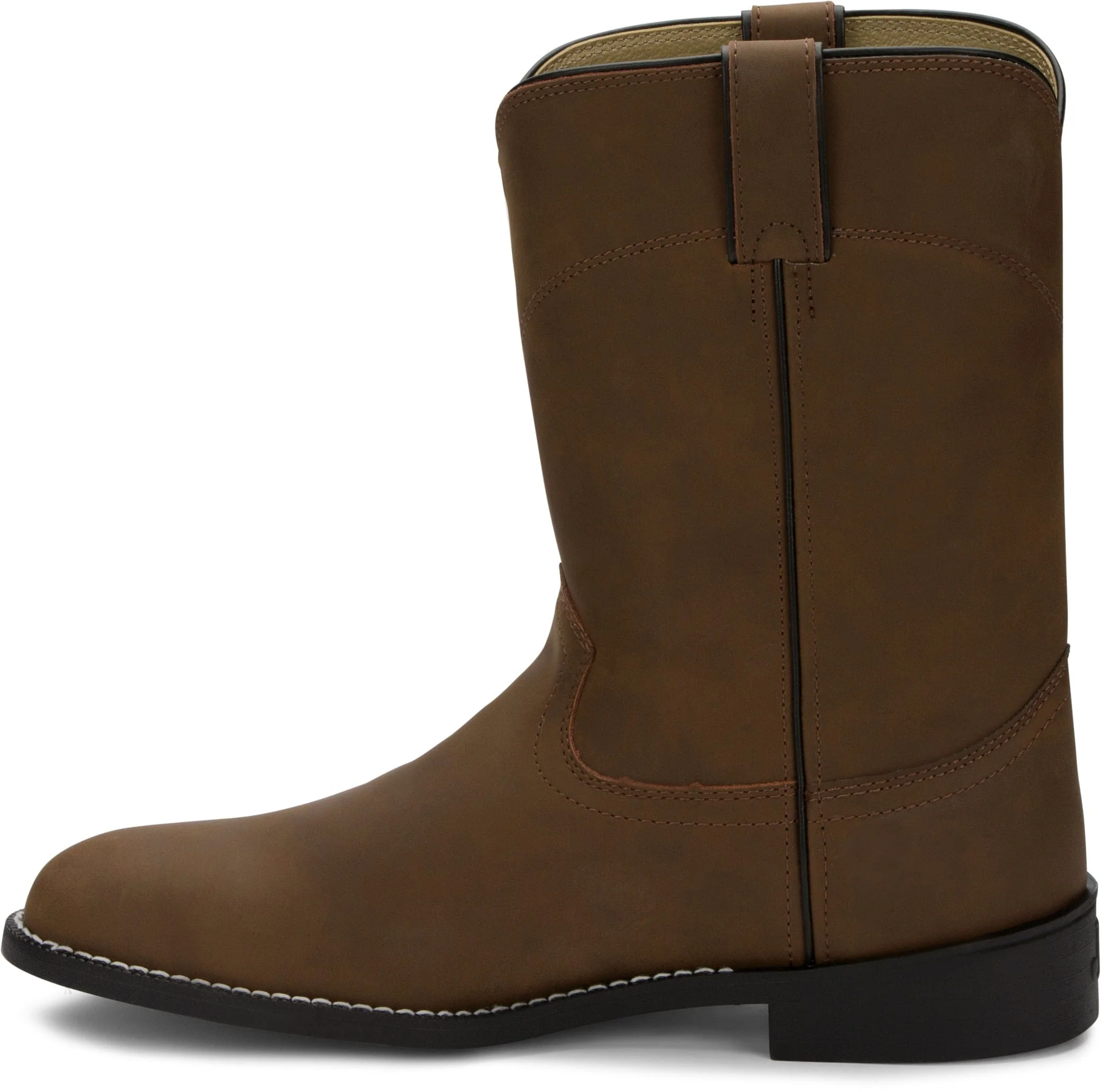Justin Men's Temple Clay Brown Round Toe Roper Boots JB3001 - Image 3