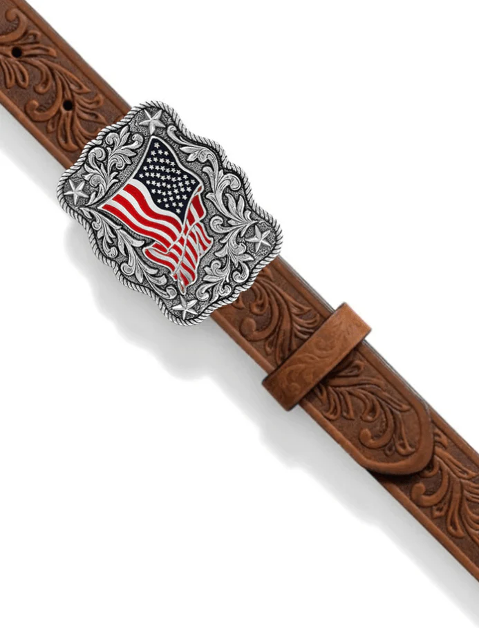 Justin Kids American Pride Brown Leather Belt C30219 - Image 3