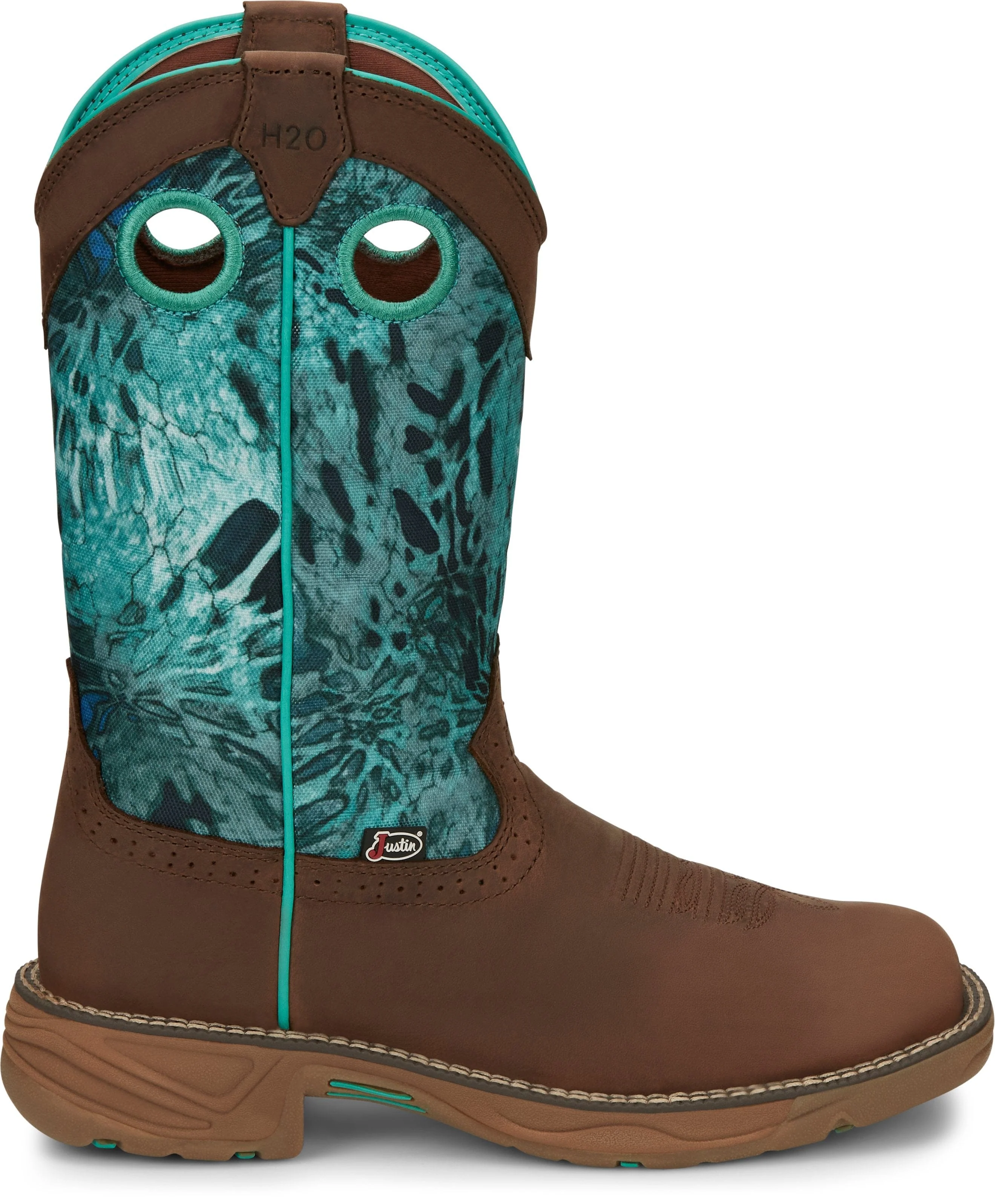 Justin Women's Stampede Rush Brown Square Toe Waterproof Work Boots SE4355 - Image 3