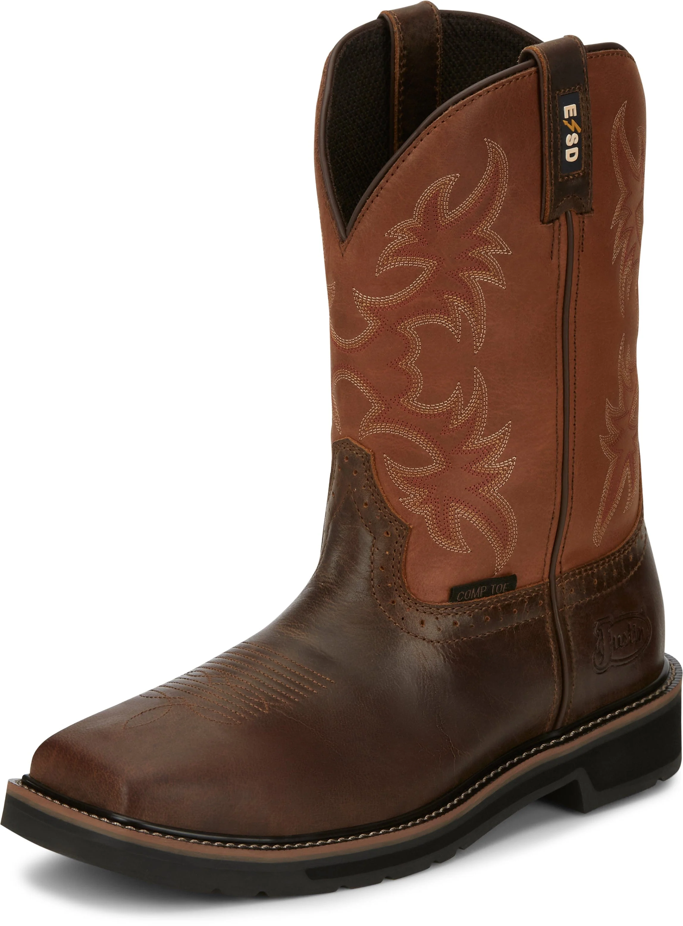 Justin Men's Actuator Brown Composite Toe Static Dissipative Work Boot SE4300 - Image 2