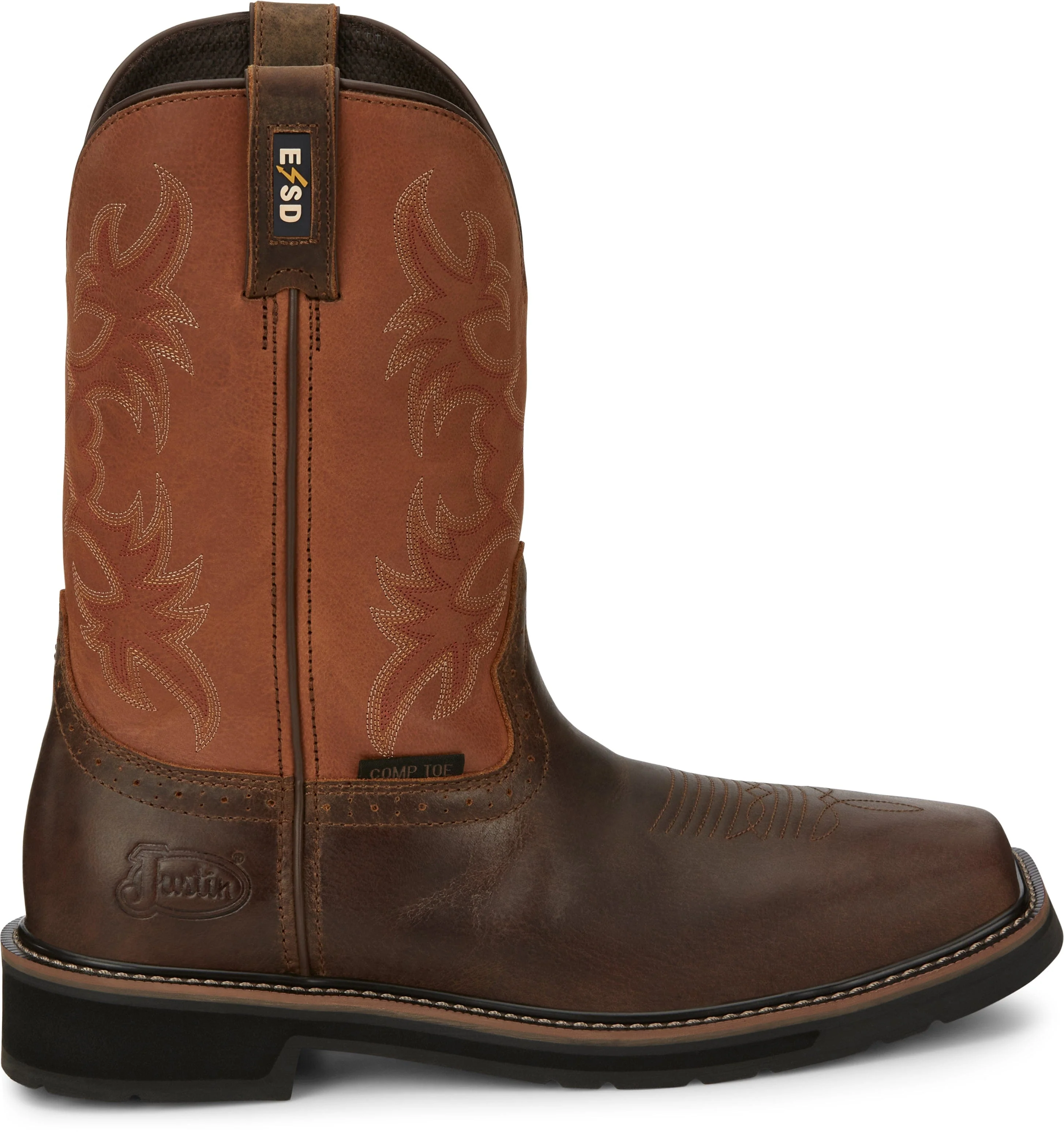 Justin Men's Actuator Brown Composite Toe Static Dissipative Work Boot SE4300 - Image 4
