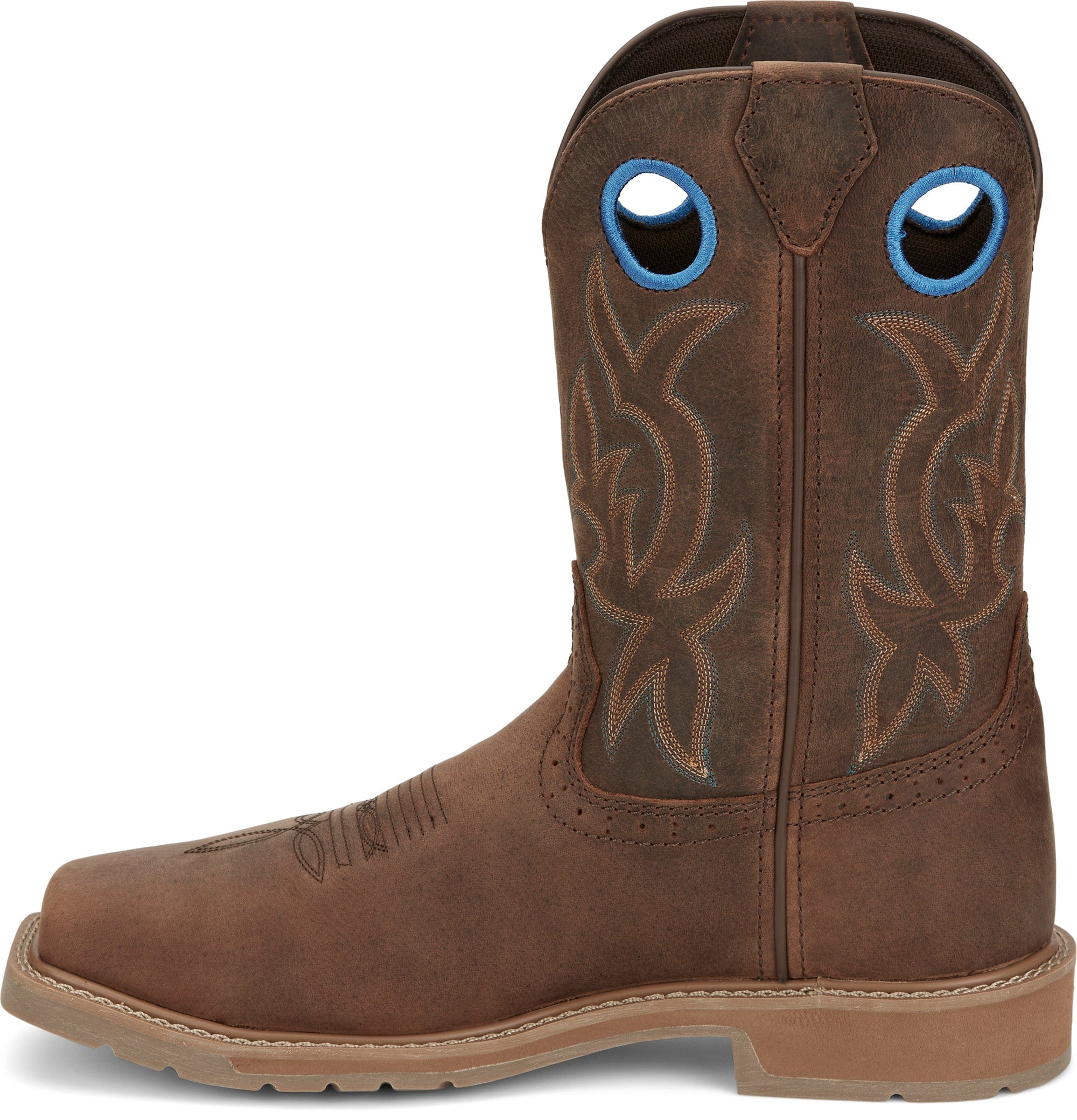 Justin Men's All Around Walnut Brown Steel Toe Waterproof Work Boots SE3115 - Image 4