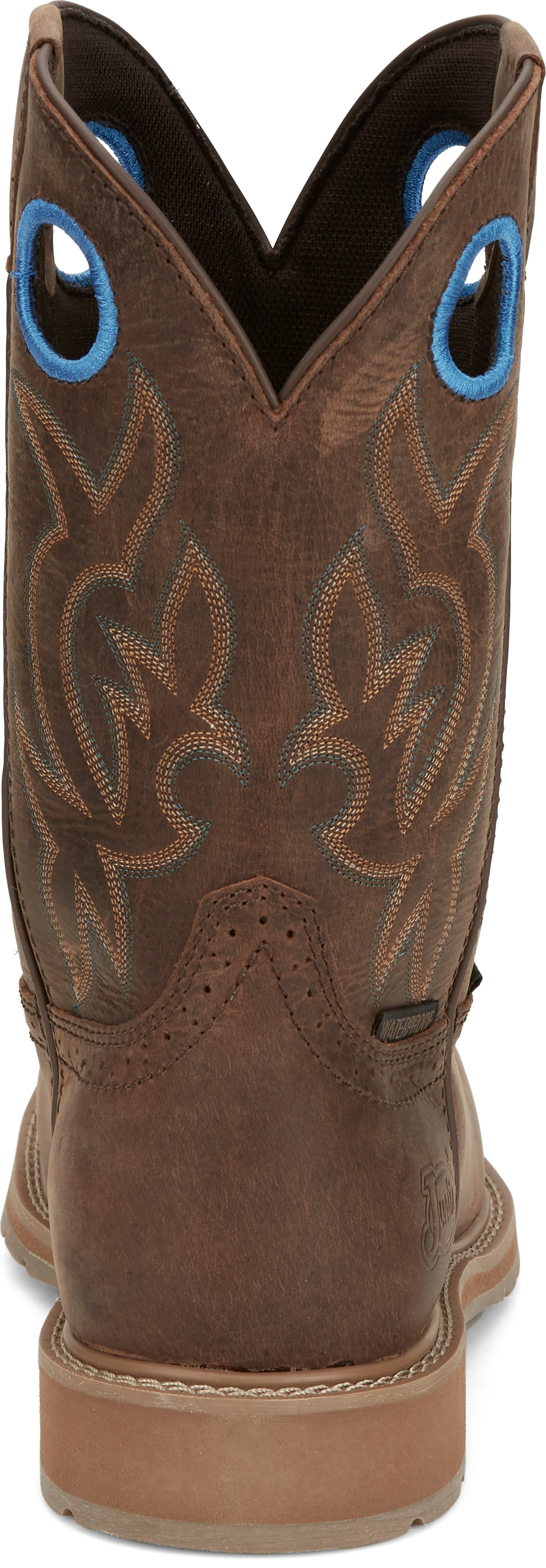 Justin Men's All Around Walnut Brown Steel Toe Waterproof Work Boots SE3115 - Image 7