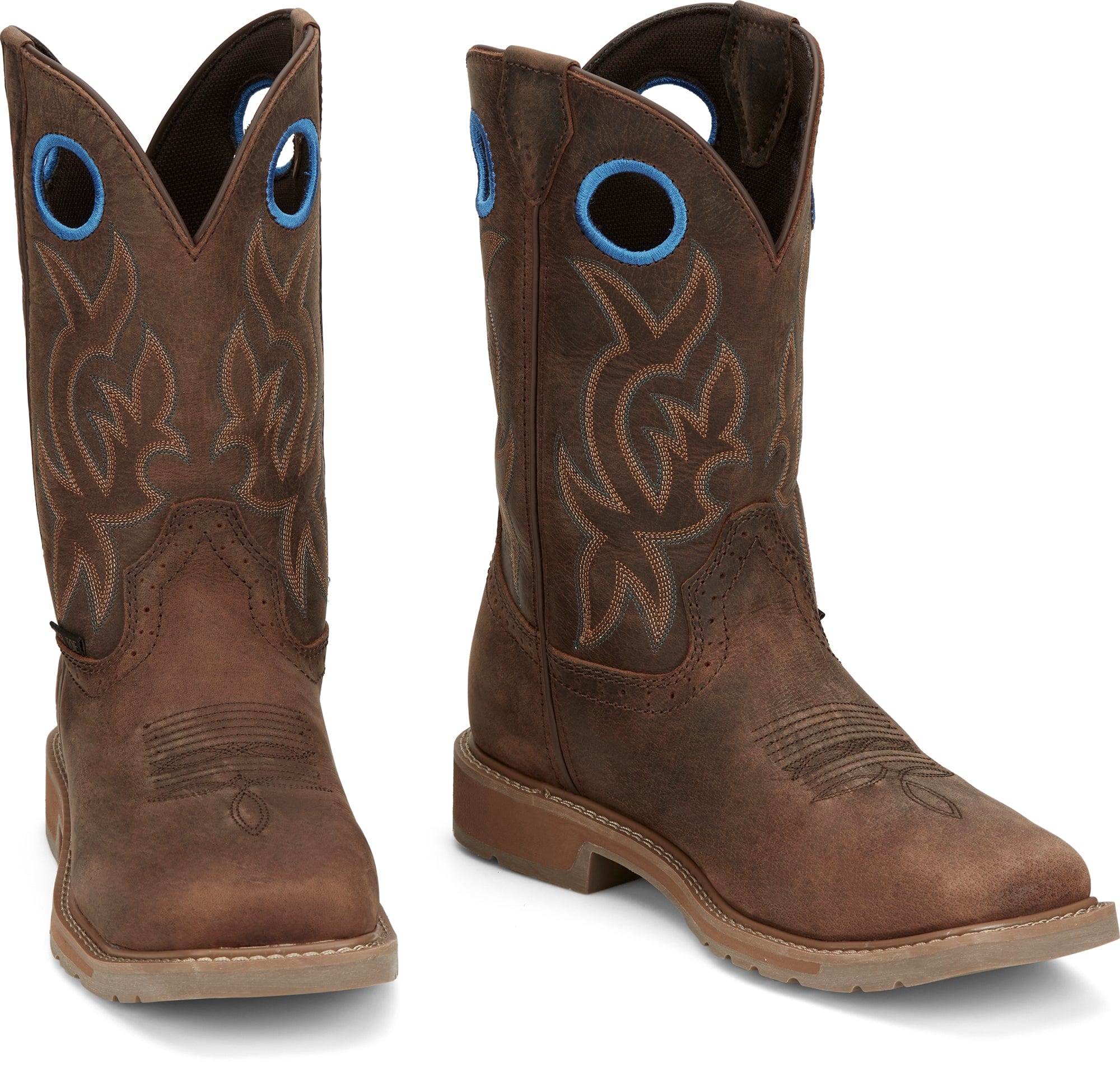Justin Men's All Around Walnut Brown Steel Toe Waterproof Work Boots SE3115 - Image 8