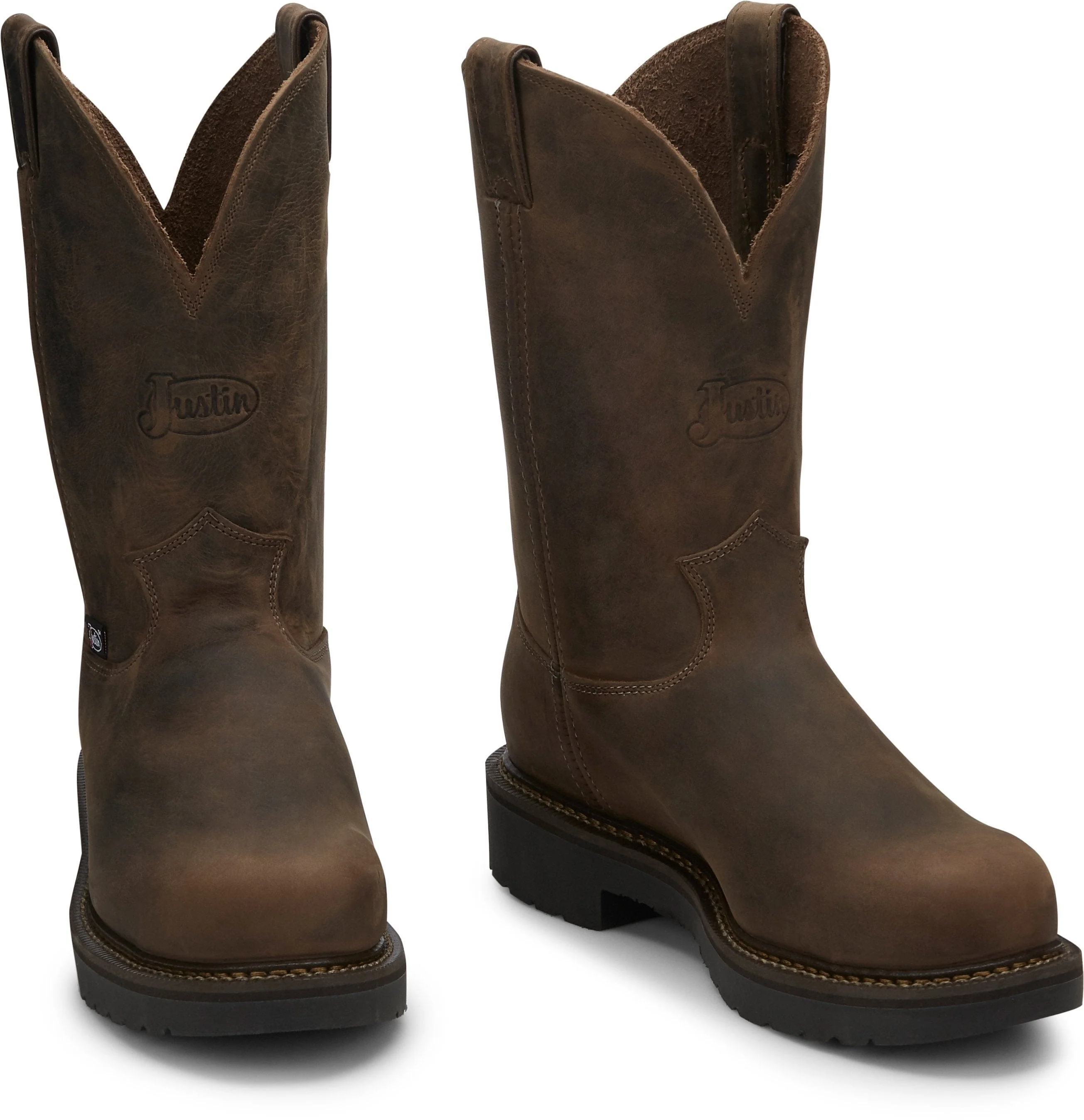 Justin Men's Balusters Bay Gaucho Brown Steel Toe Work Boots 4445 - Image 8