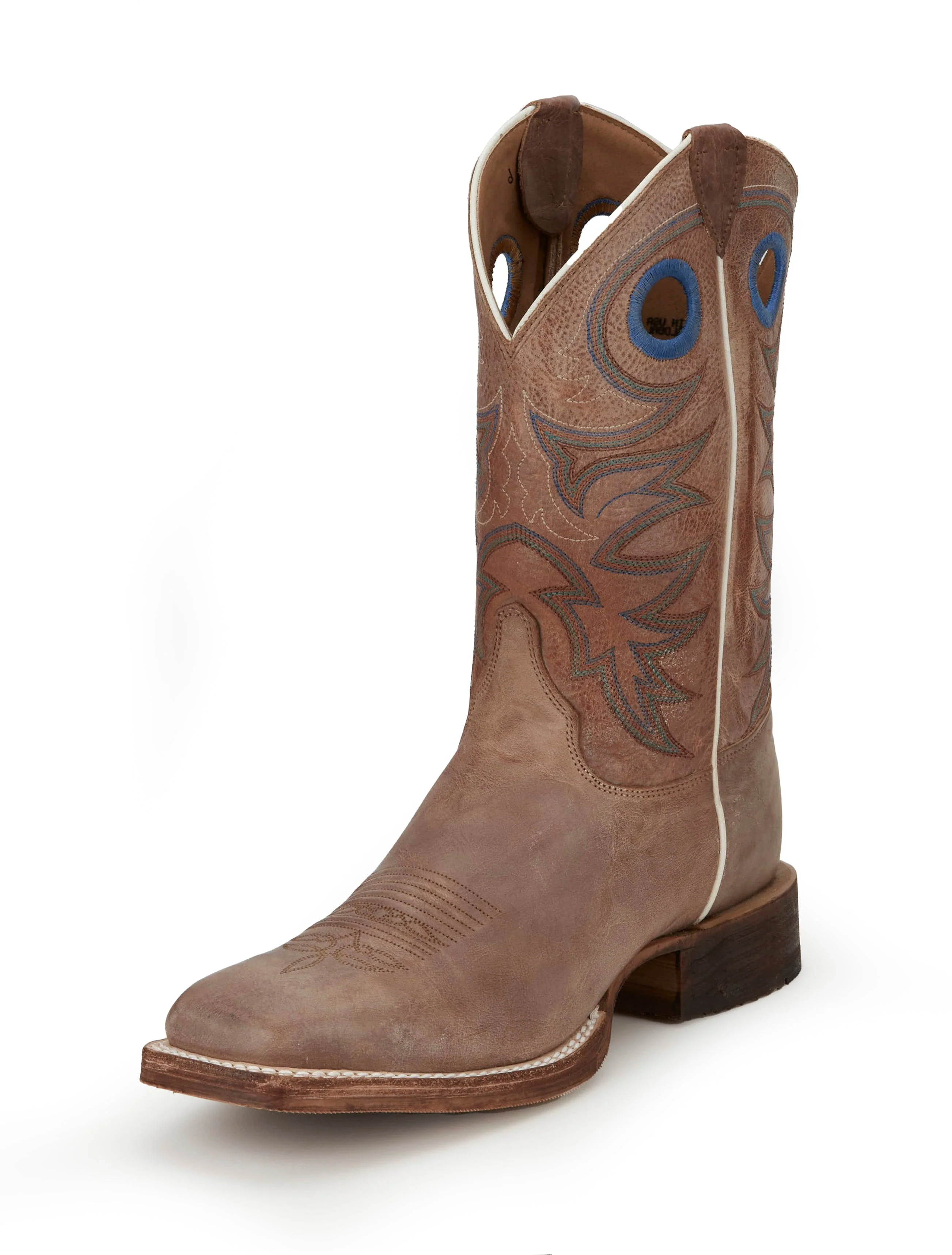 Justin Men's Bent Rail Caddo Tan Square Toe Western Boots BR744 - Image 2