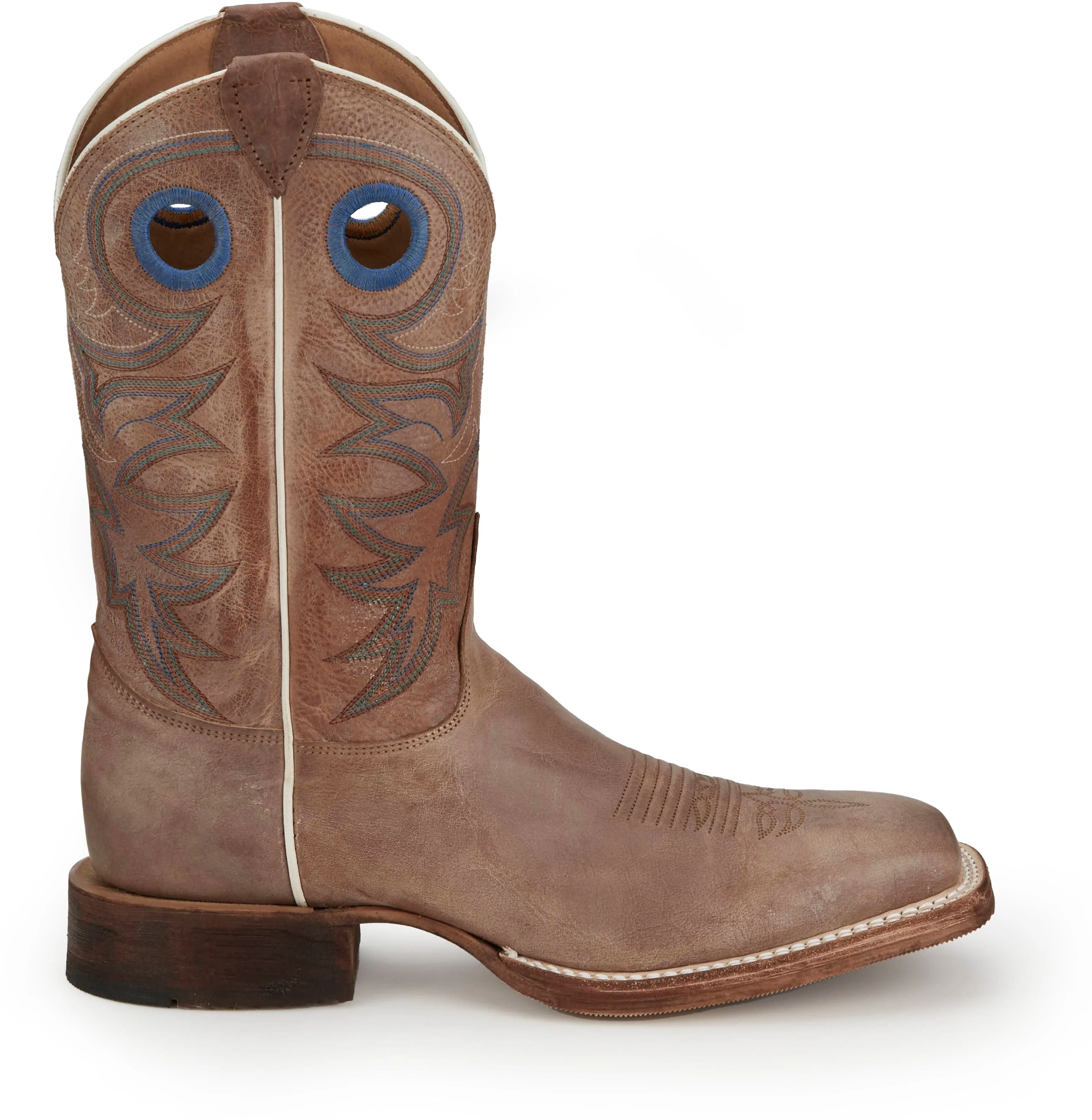 Justin Men's Bent Rail Caddo Tan Square Toe Western Boots BR744 - Image 3