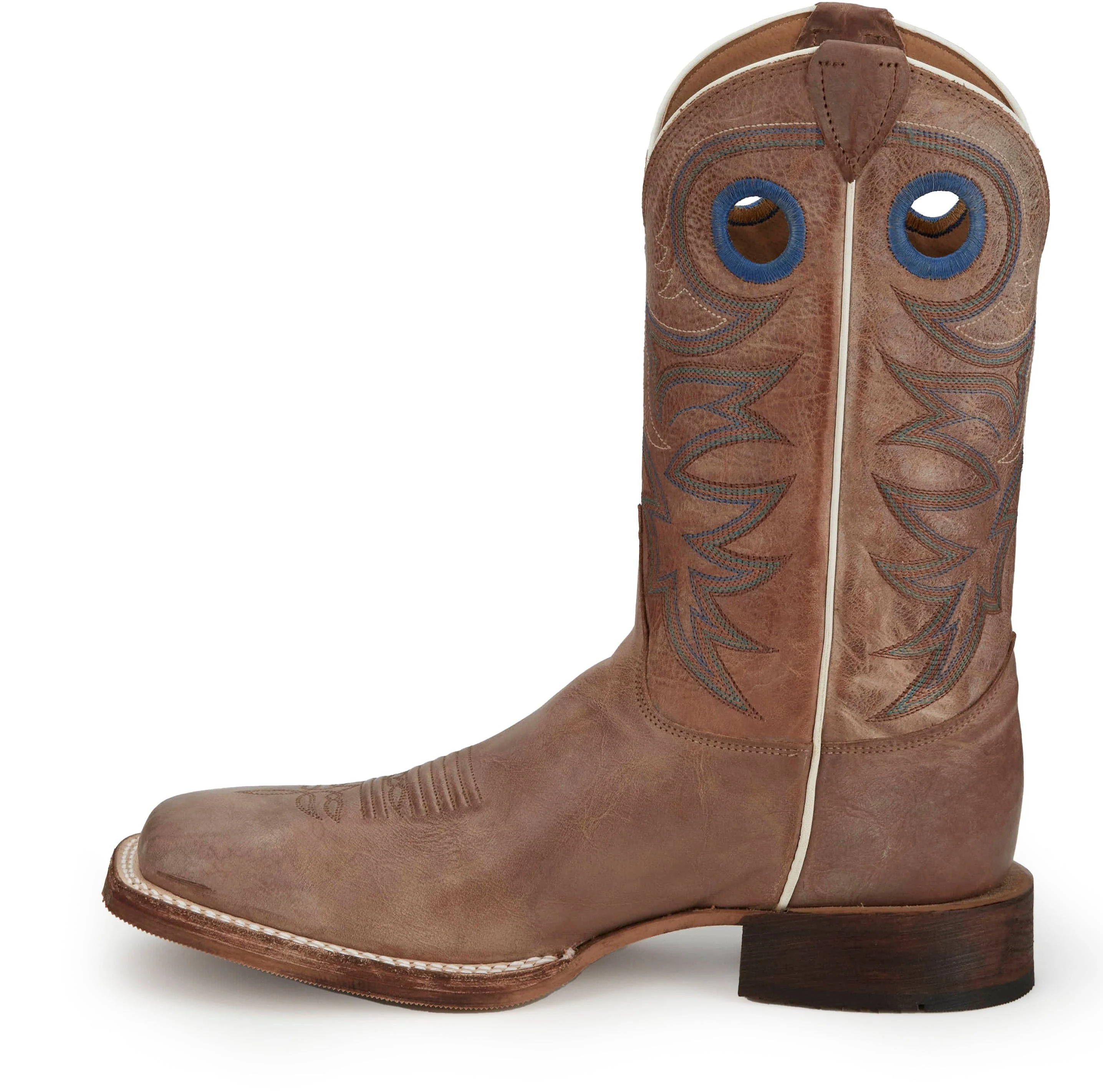 Justin Men's Bent Rail Caddo Tan Square Toe Western Boots BR744 - Image 6