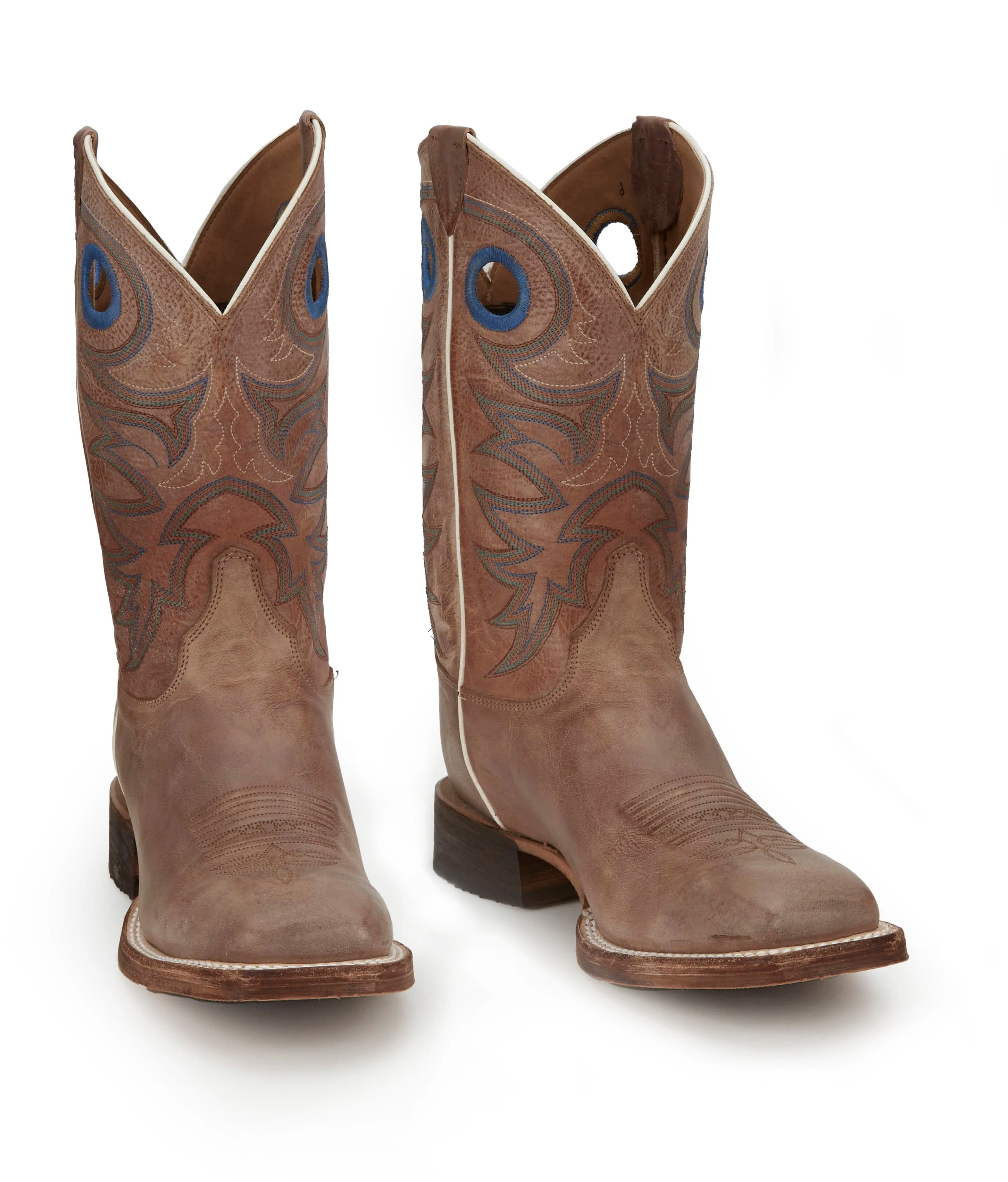 Justin Men's Bent Rail Caddo Tan Square Toe Western Boots BR744 - Image 9