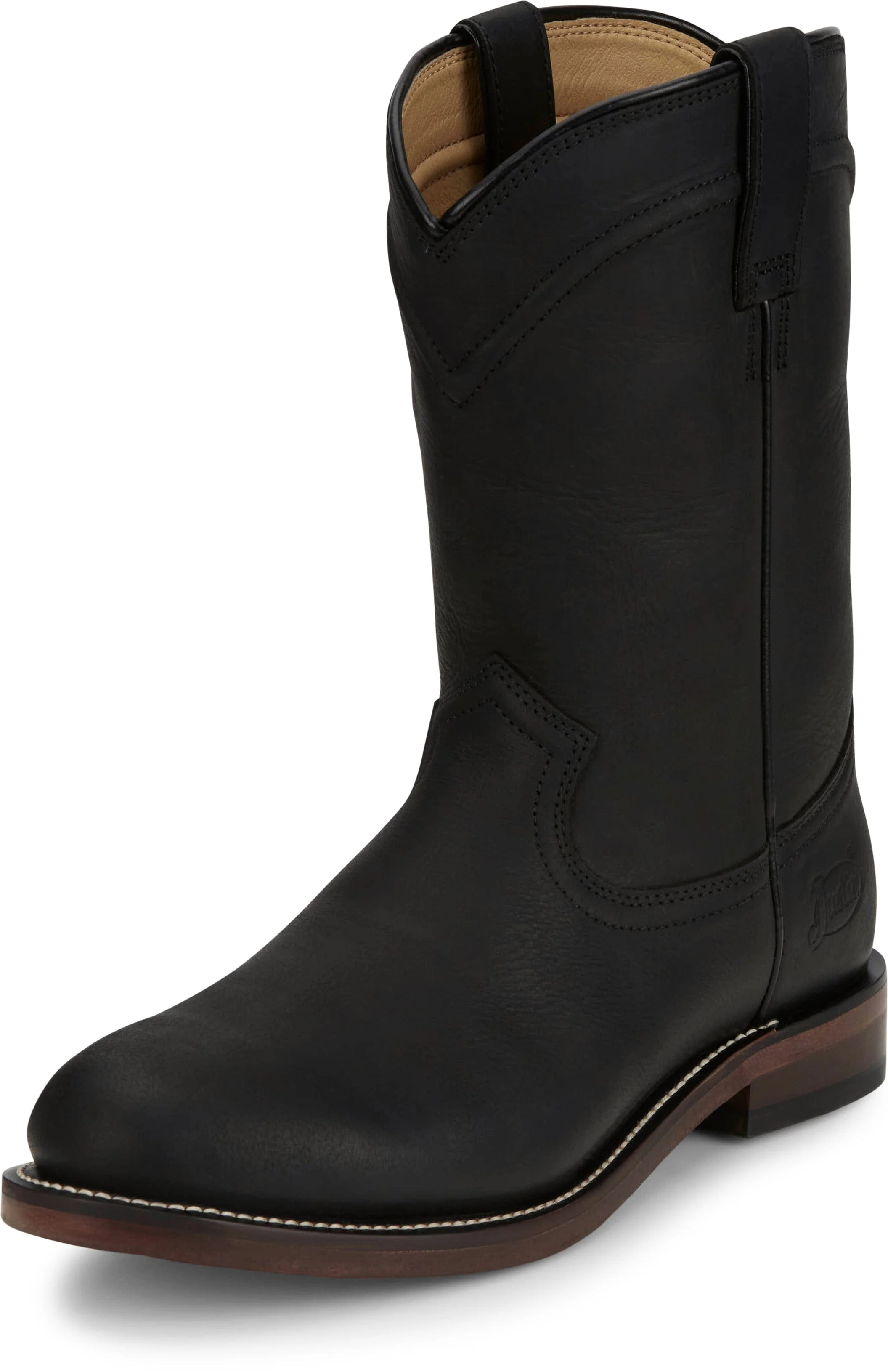 Justin Men's Braswell Black Round Toe Roper Boots RP3741 - Image 2