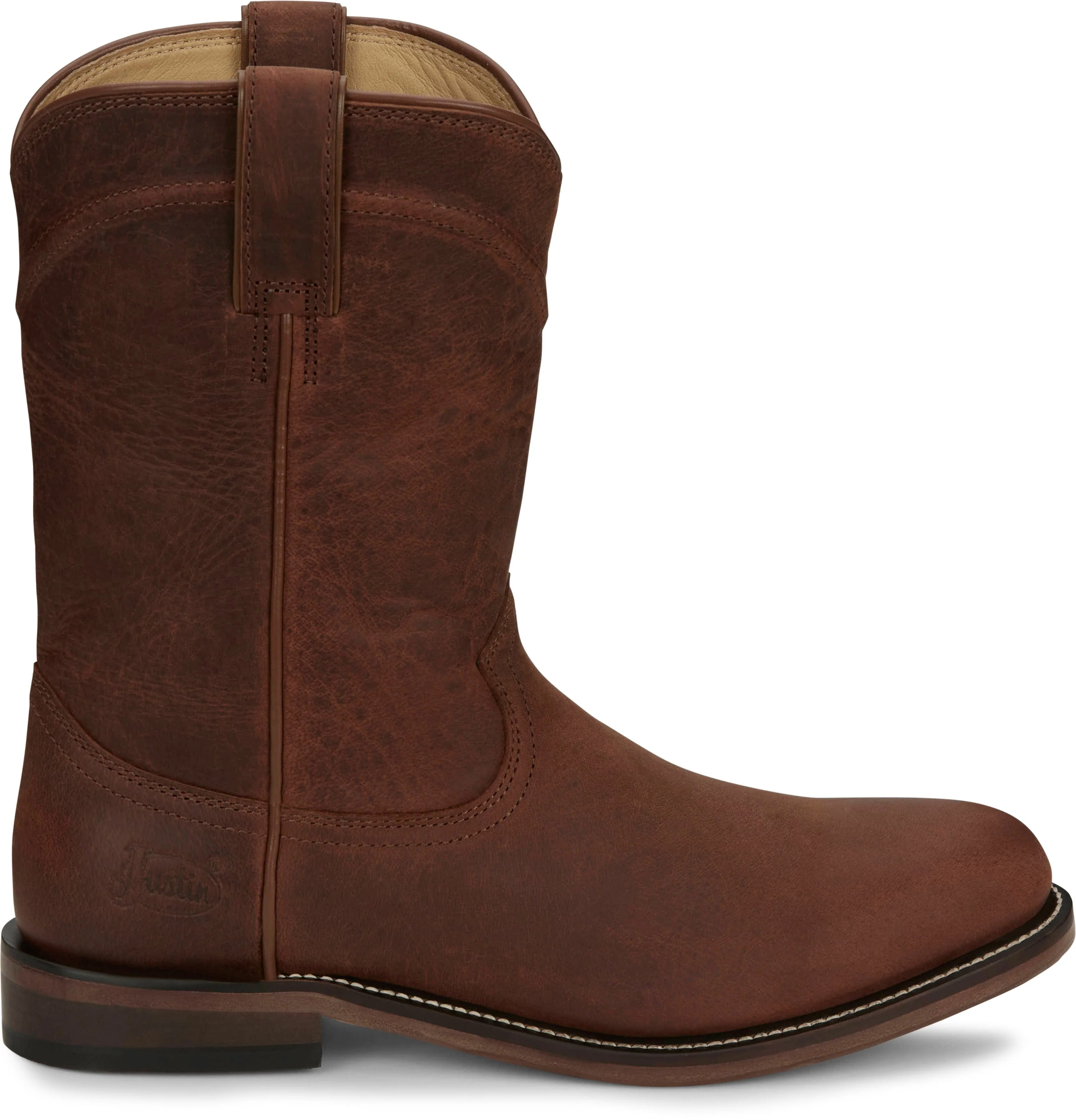 Justin Men's Braswell Brown Round Toe Roper Boots RP3740 - Image 4