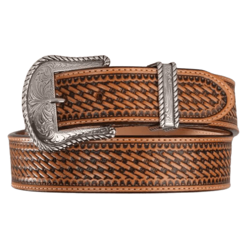Justin Men's Bronco Basketweave Leather Belt C12264