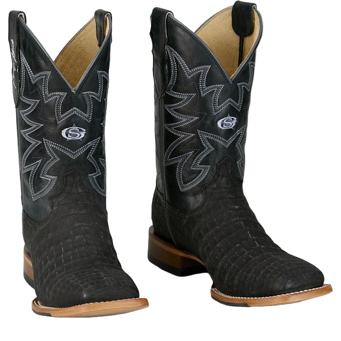 Justin Men's George Strait Charcoal San Antone Caiman Exotic Boots GR5710 - Image 3