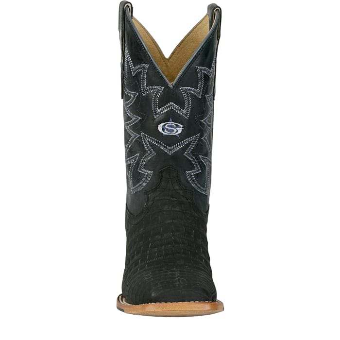 Justin Men's George Strait Charcoal San Antone Caiman Exotic Boots GR5710 - Image 7