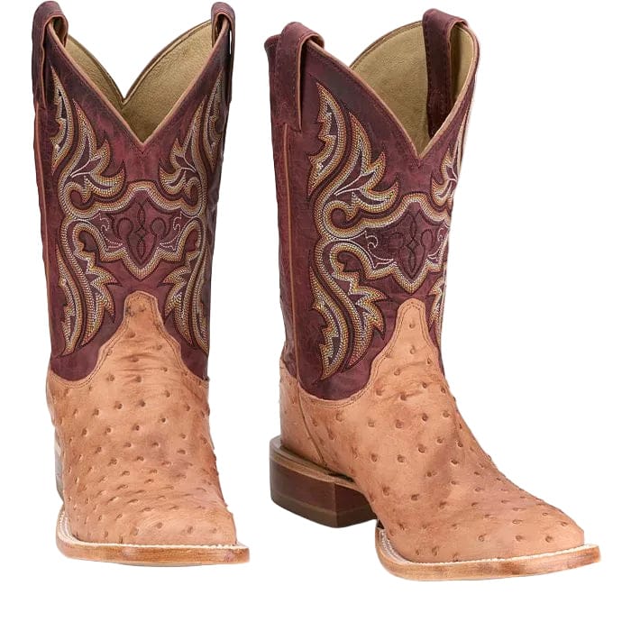 Justin Men's Cognac Vintage Moseley Full Quill Ostrich Exotic Boots JE5170 - Image 6