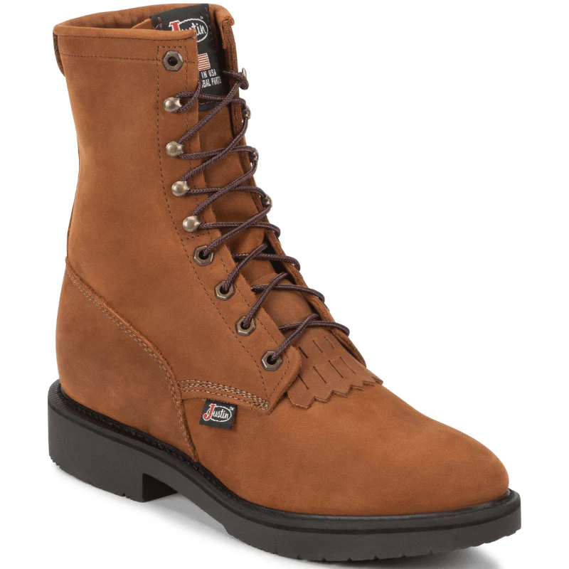 Justin Men's Conductor Brown Soft Toe Lace Up Work Boots 760