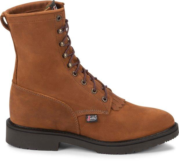 Justin Men's Conductor Brown Soft Toe Lace Up Work Boots 760 - Image 2
