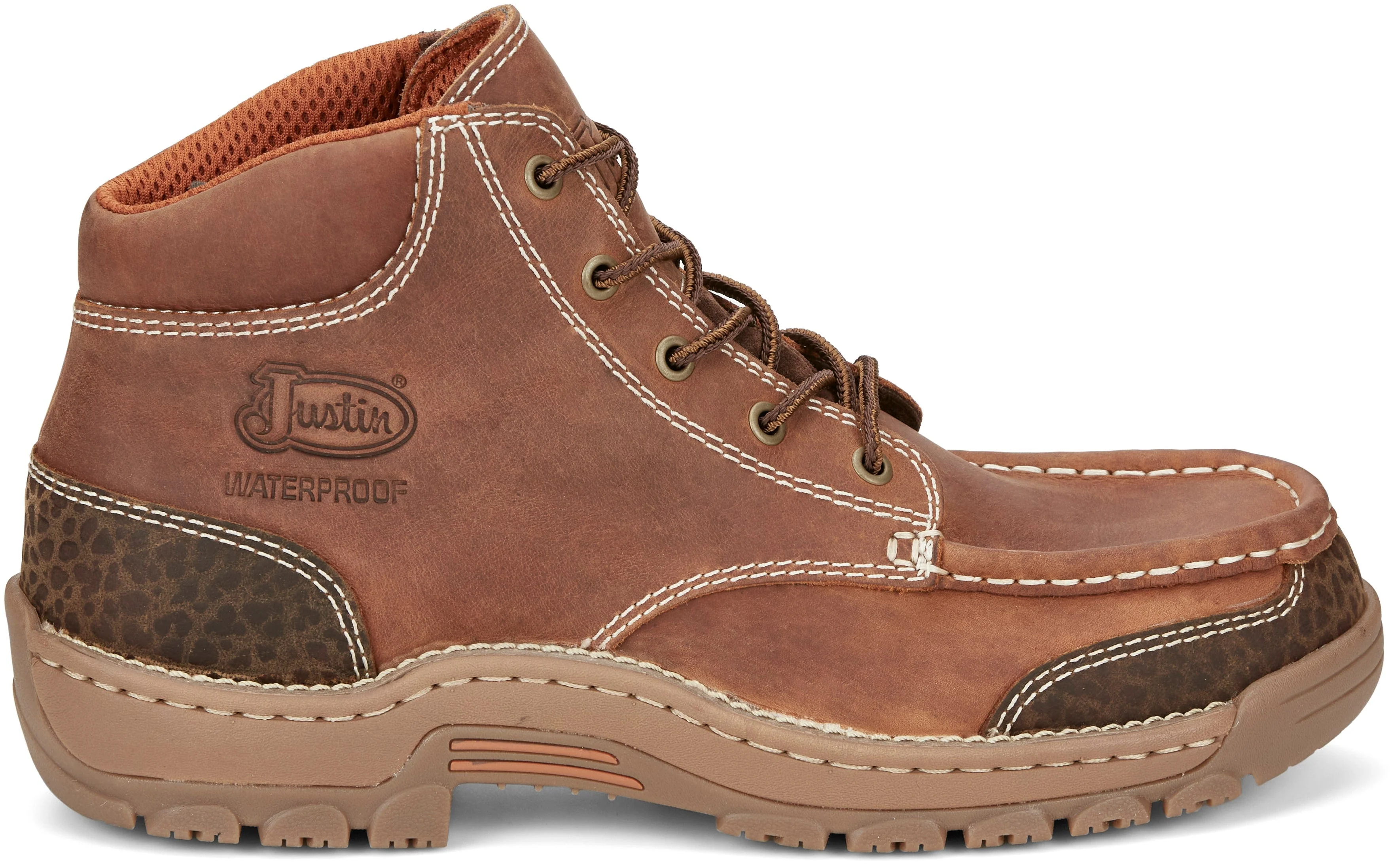 Justin Men's Stampede Corbett Waterproof Barley Brown Work Boots SE252 - Image 3