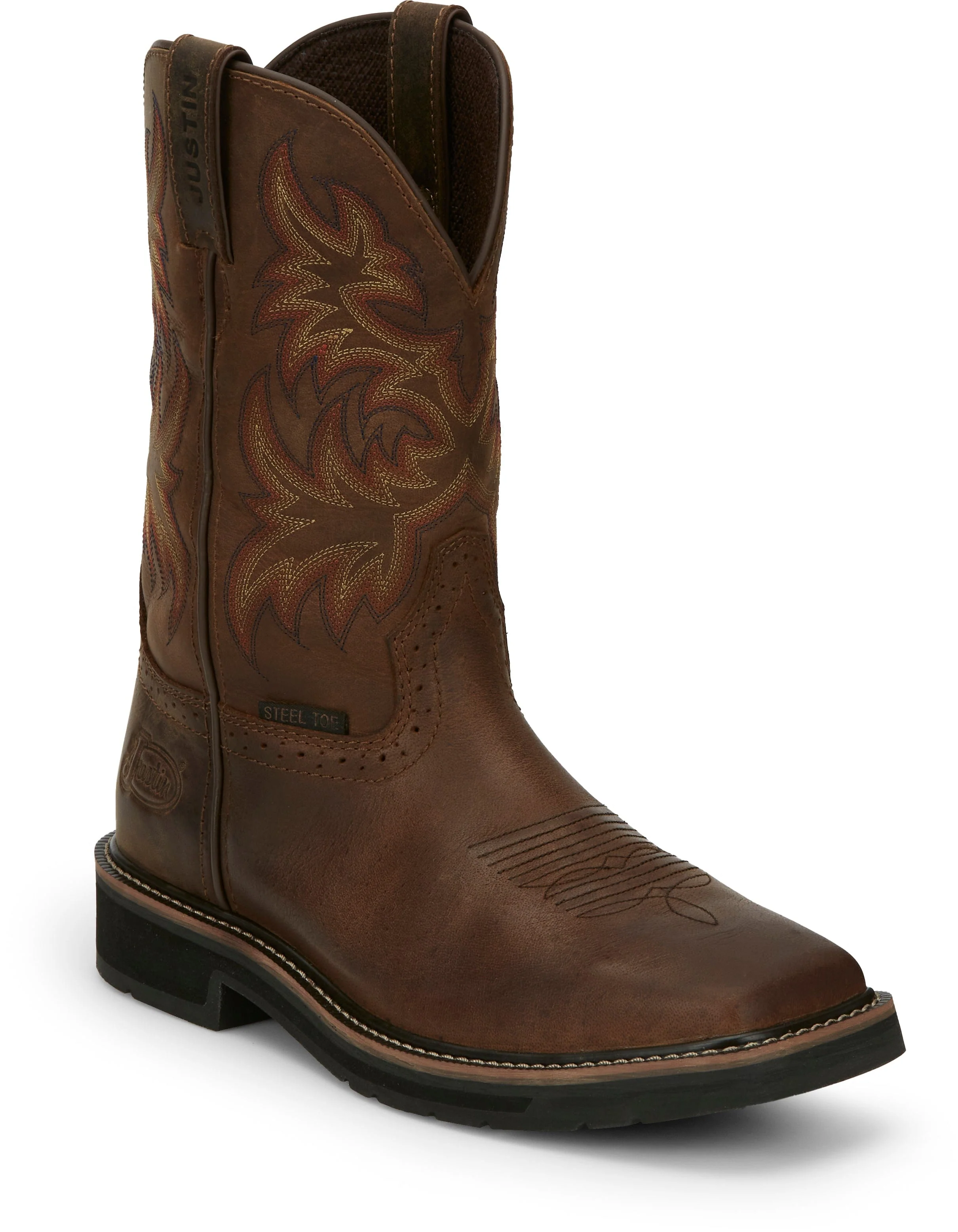 Justin Men's Stampede Driller Dark Brown Steel Toe Work Boots SE4682
