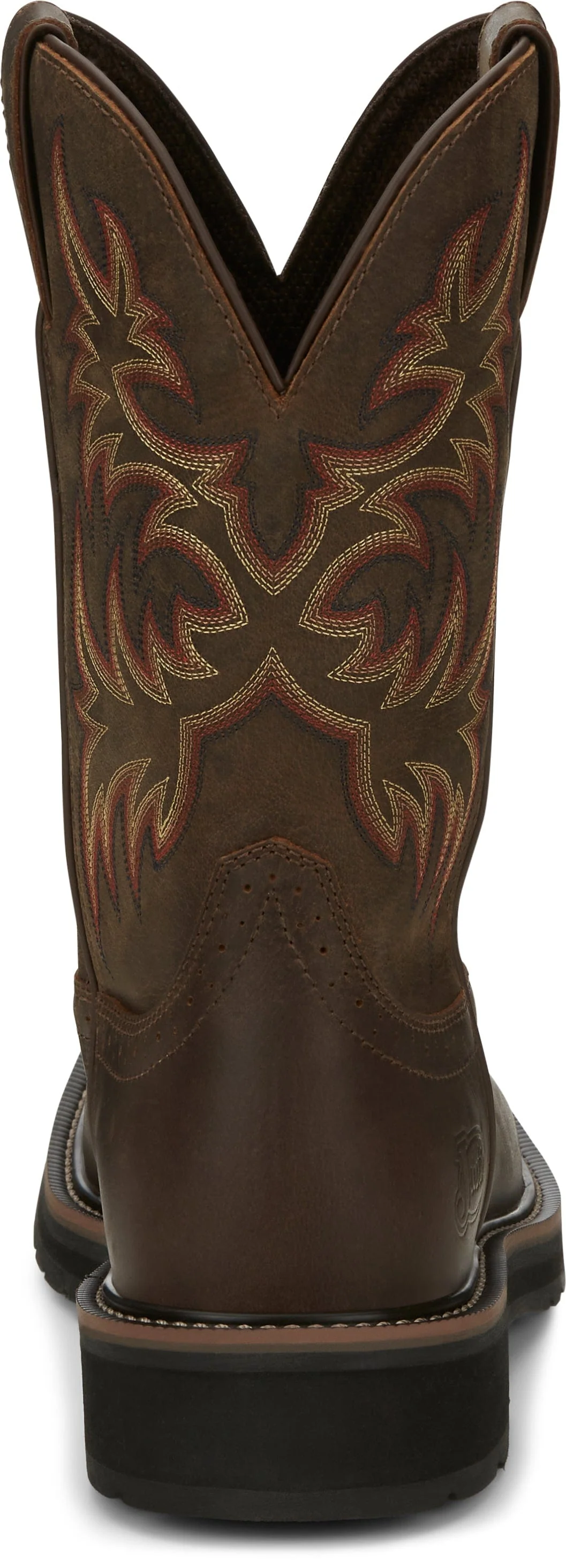 Justin Men's Stampede Driller Dark Brown Square Toe Work Boots SE4681 - Image 5