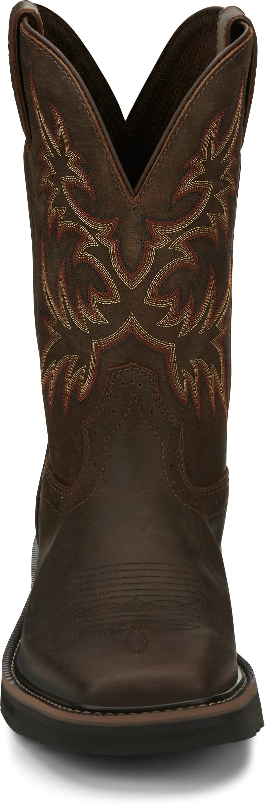 Justin Men's Stampede Driller Dark Brown Square Toe Work Boots SE4681 - Image 7