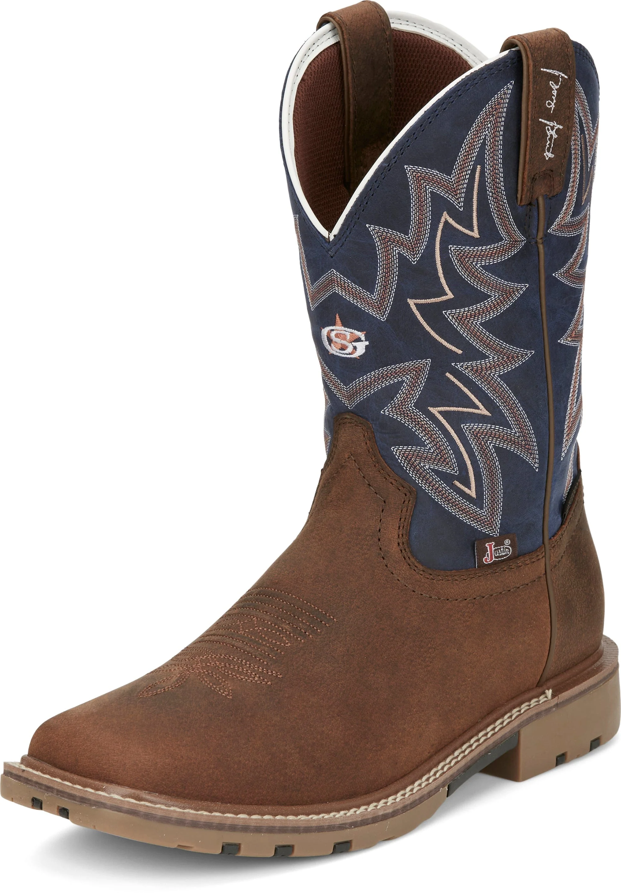 Justin Men's Dusty Cedar Brown Waterproof Western Work Boots GR9063 - Image 2