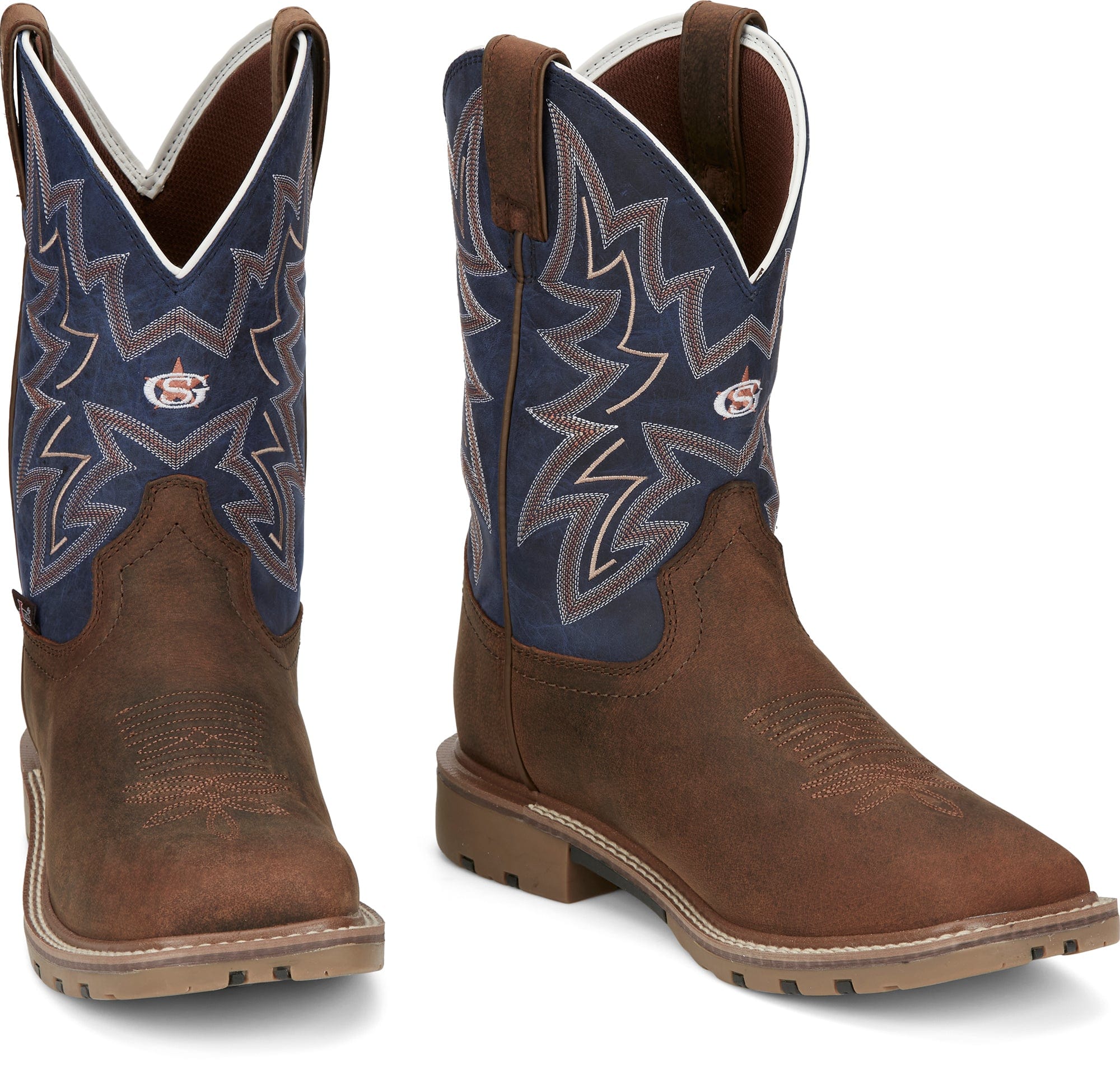 Justin Men's Dusty Cedar Brown Waterproof Western Work Boots GR9063 - Image 8