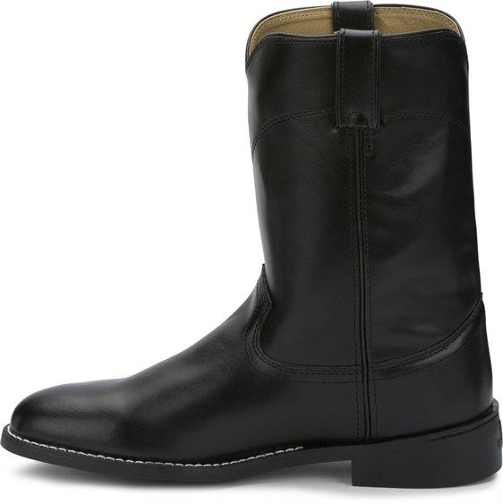 Justin Men's Farm & Ranch Temple Black Round Toe Roper Boots JB3000 - Image 3