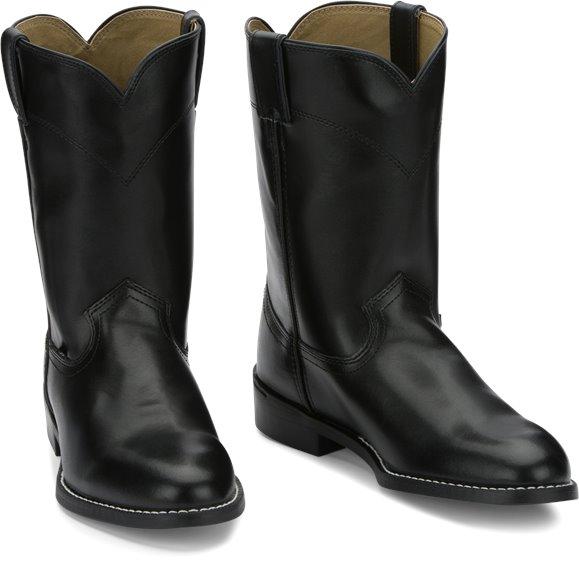 Justin Men's Farm & Ranch Temple Black Round Toe Roper Boots JB3000 - Image 7