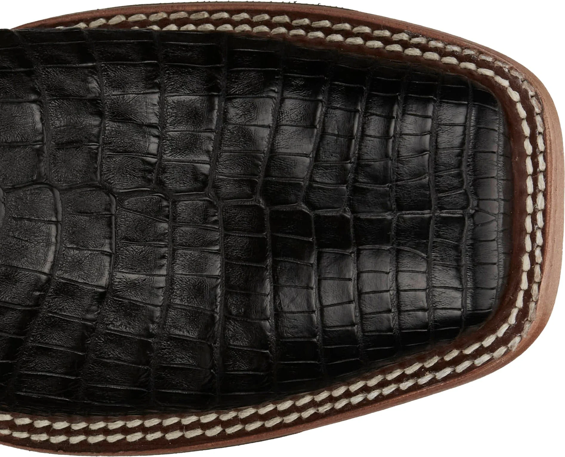 Justin Men's George Strait Haggard Black Caiman Square Toe Exotic Western Boots GR5705 - Image 5