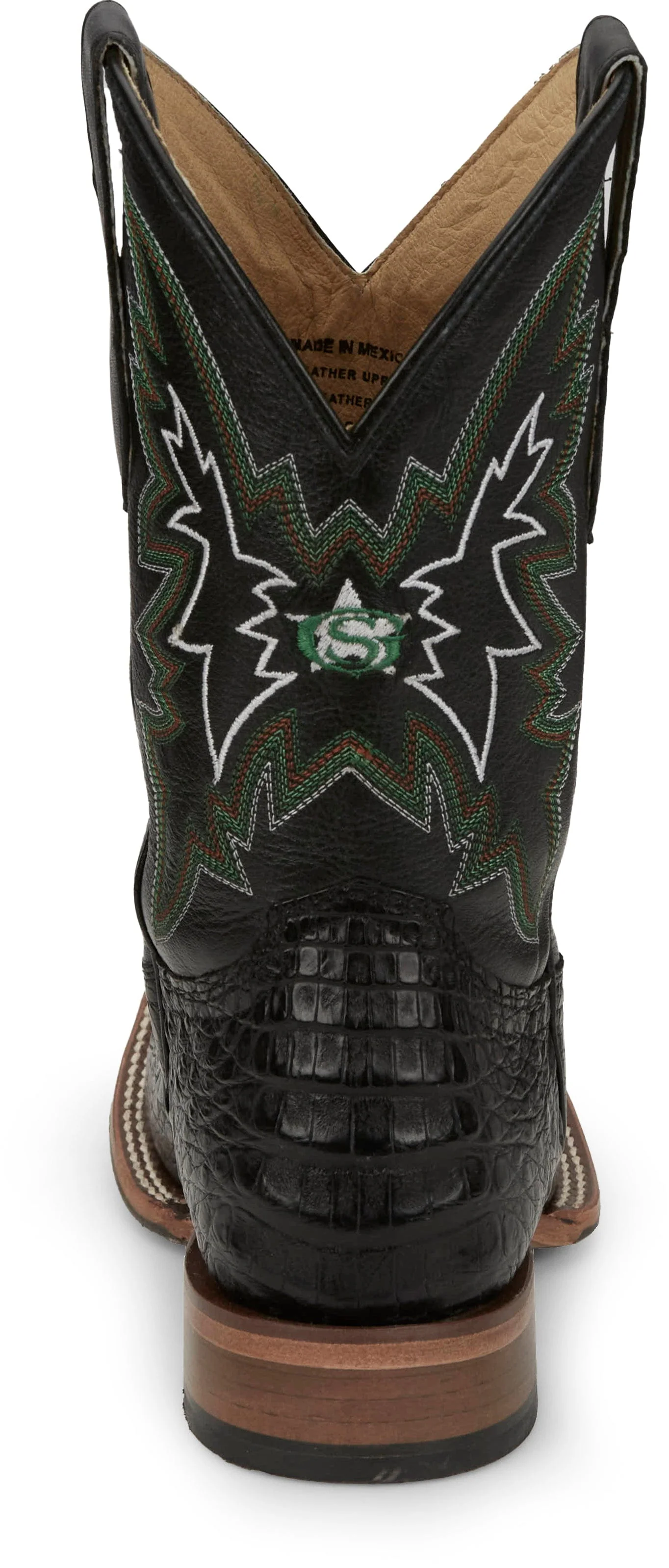 Justin Men's George Strait Haggard Black Caiman Square Toe Exotic Western Boots GR5705 - Image 7