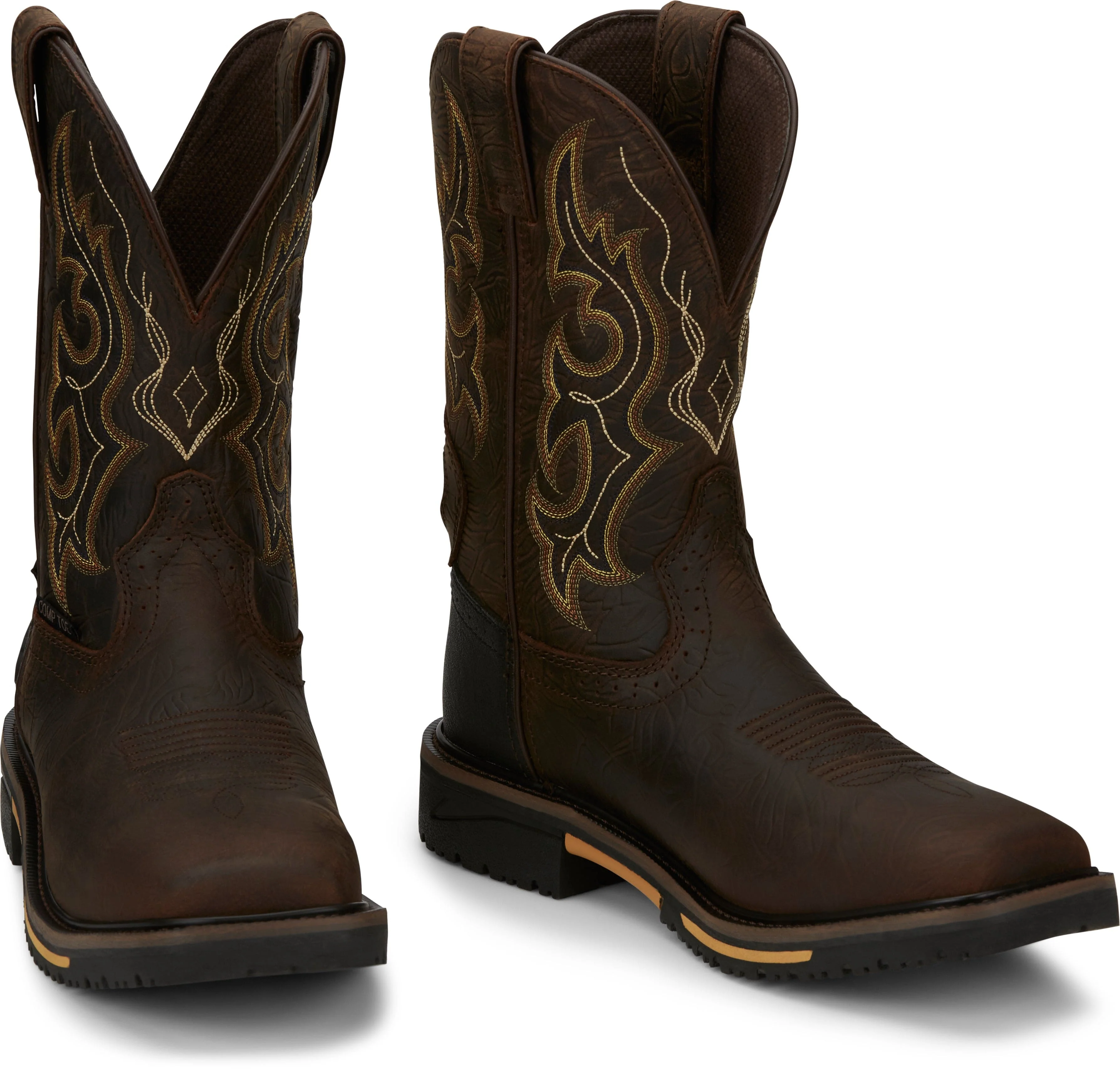 Justin Men's Joist Chocolate Brown Composite Toe Waterproof Work Boots SE4625 - Image 7