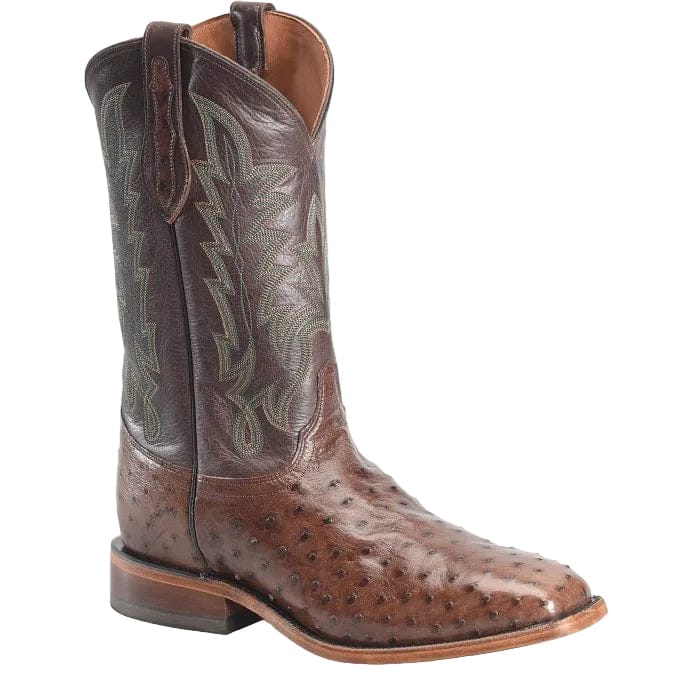 Justin Men's Kango Tobac Brown Rancher Ostrich Exotic Cowboy Boots GR5334