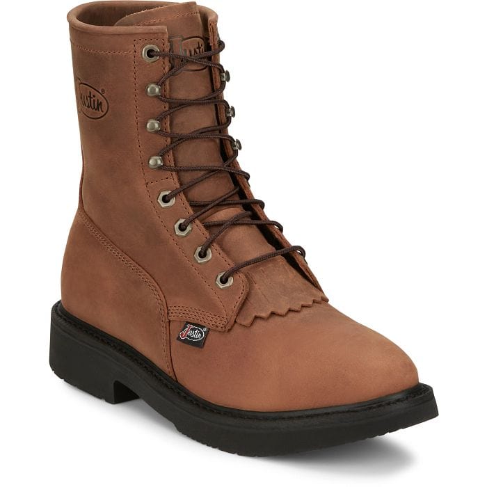 Justin Men's Livestock Aged Brown Lace Up Work Boots OW760