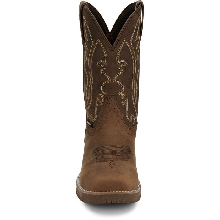 Justin Men's Taupe Nitread Waterproof Nano Comp Toe Work Boots CR3207 - Image 3