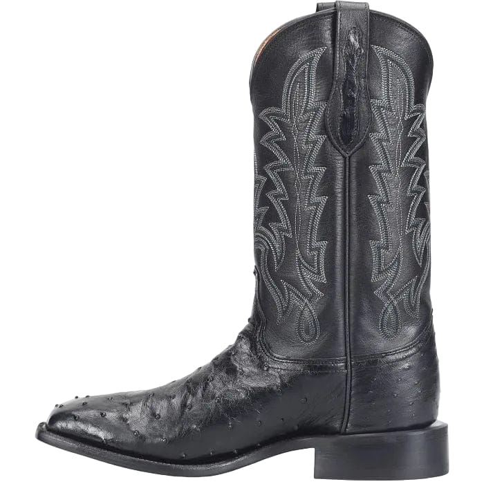 Justin Men's Obsidian Black Rancher Ostrich Exotic Cowboy Boot GR5335 - Image 4