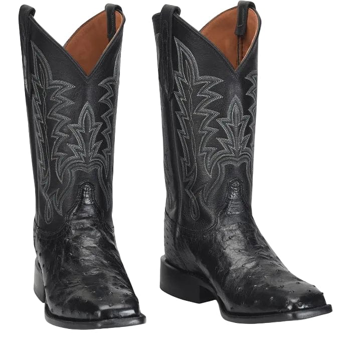 Justin Men's Obsidian Black Rancher Ostrich Exotic Cowboy Boot GR5335 - Image 6