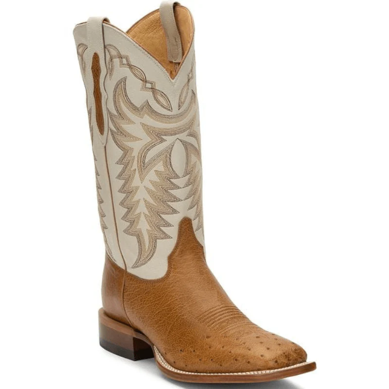 Justin Men's Pascoe Antique Saddle Smooth Ostrich Western Boots 8294