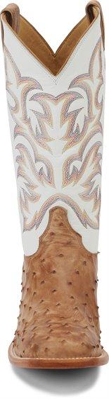 Justin Men's Pascoe Antique Tan & White Full Quill Ostrich Exotic Western Boots 8572 - Image 5
